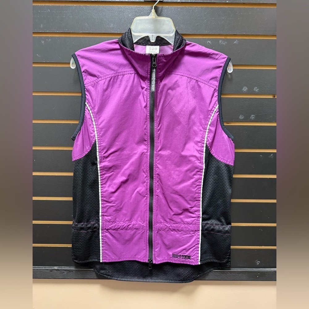 IN Sport Purple Black Cycling Vest Small Vintage